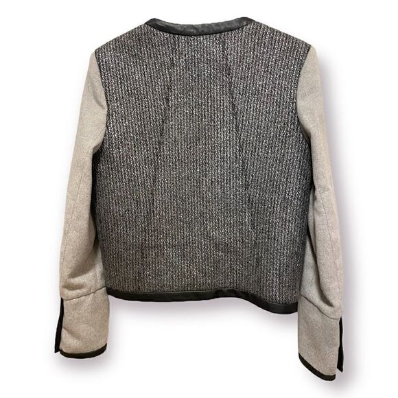 MAJE Virgin Wool & Lambskin Leather Trim STUNNING Fitted Coat. |Size: EU38| - Picture 4 of 10